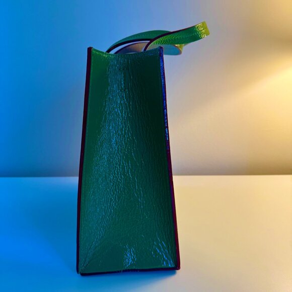 NWT Frances Valentine Margo Tote in Green Naplak Leather - The Perfect Bag - Picture 10 of 13